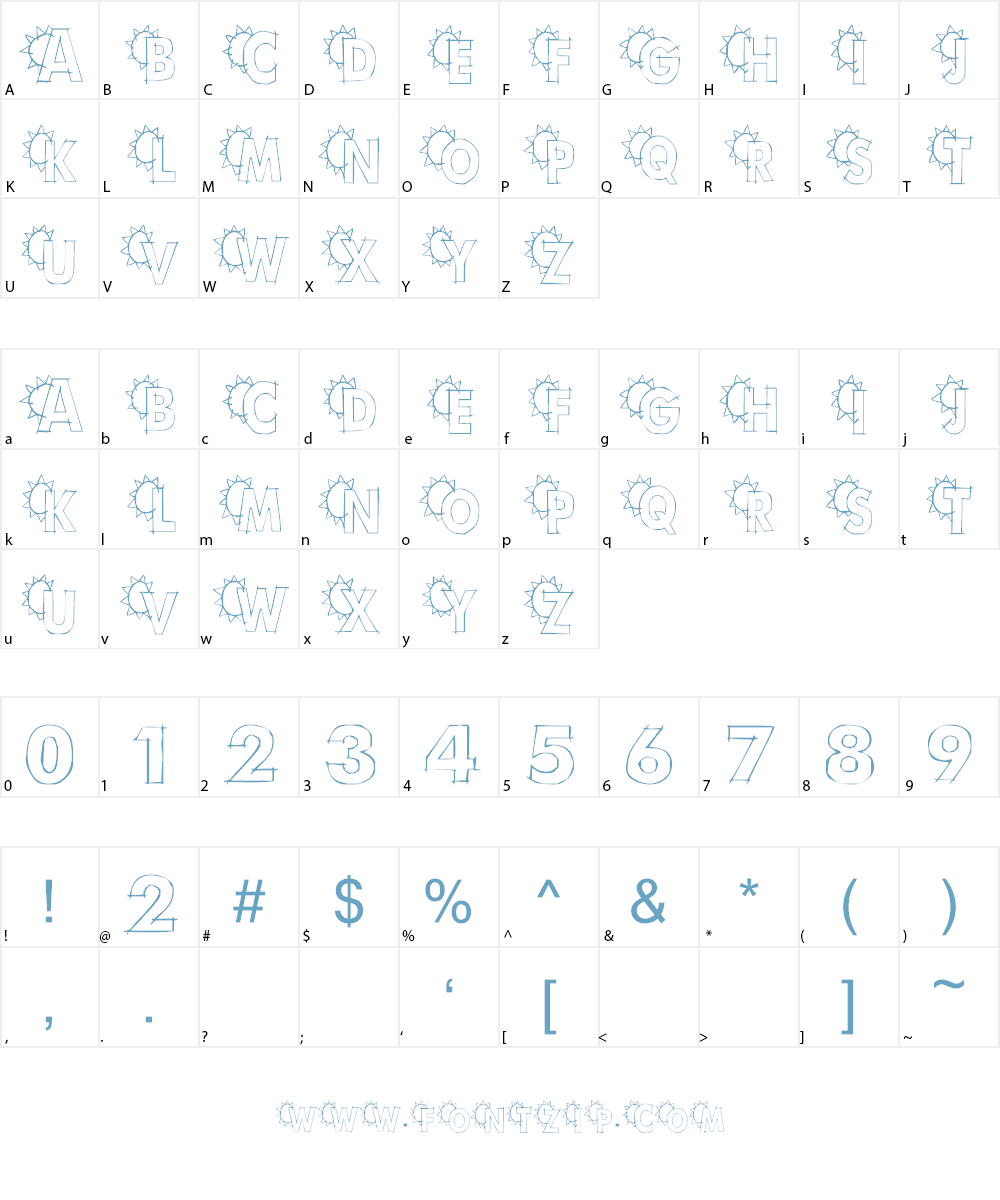 101! Kidlet Sunshine 'Bet Font Character